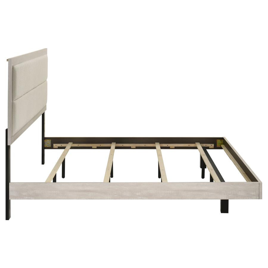 Trenton 54-inch Wood Eastern King Panel Bed Rustic Cream - 225061KE