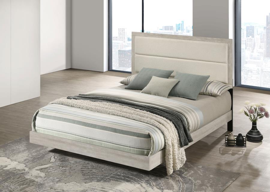 Trenton 54-inch Wood Queen Panel Bed Rustic Cream - 225061Q