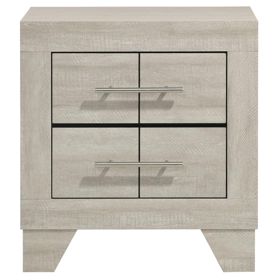 Trenton 2-drawer Nightstand Bedside Table Rustic Cream - 225062