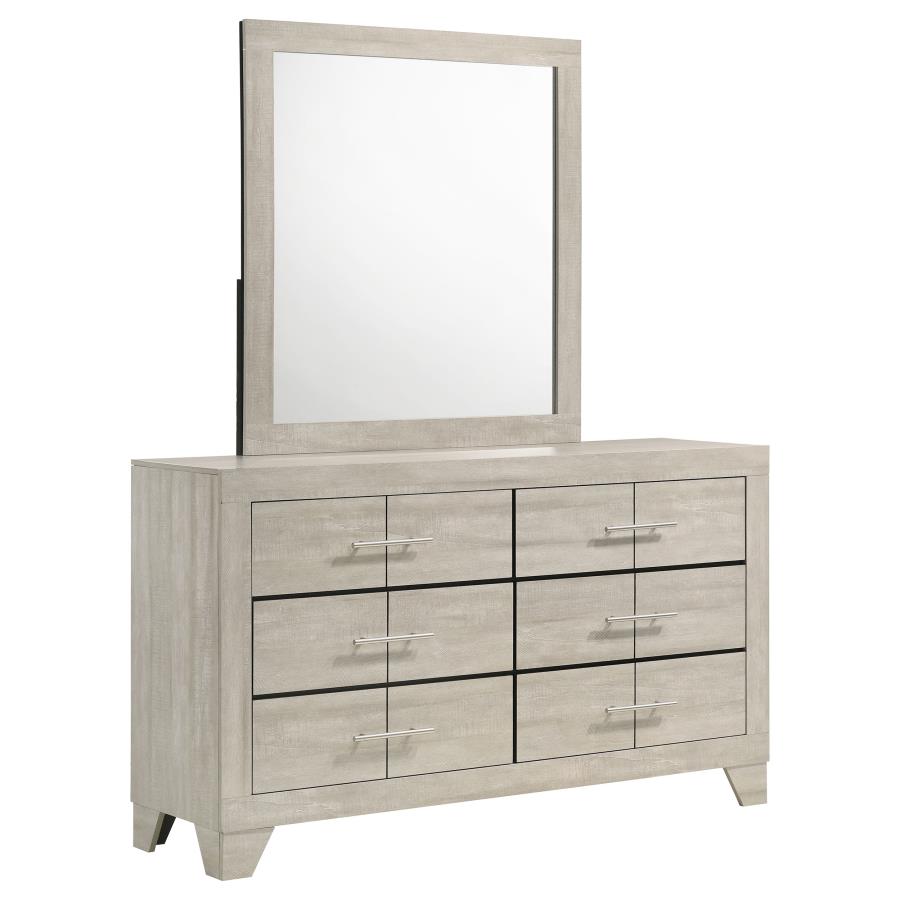 Trenton 6-drawer Bedroom Dresser With Mirror Rustic Cream - 225063M
