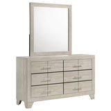 Trenton 6-drawer Bedroom Dresser With Mirror Rustic Cream - 225063M