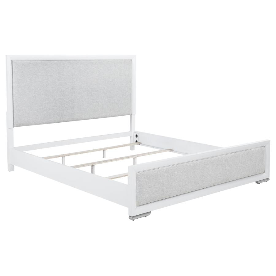 Gracemont 57-inch Eastern King Panel Bed Grey and White - 225071KE