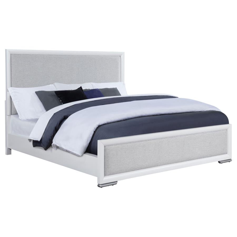 Gracemont 57-inch Eastern King Panel Bed Grey and White - 225071KE