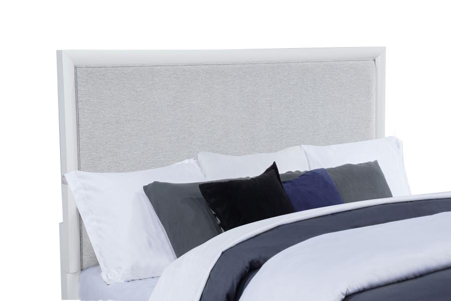 Gracemont 57-inch Eastern King Panel Bed Grey and White - 225071KE