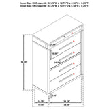 Gracemont 5-drawer Bedroom Chest of Drawers White - 225075