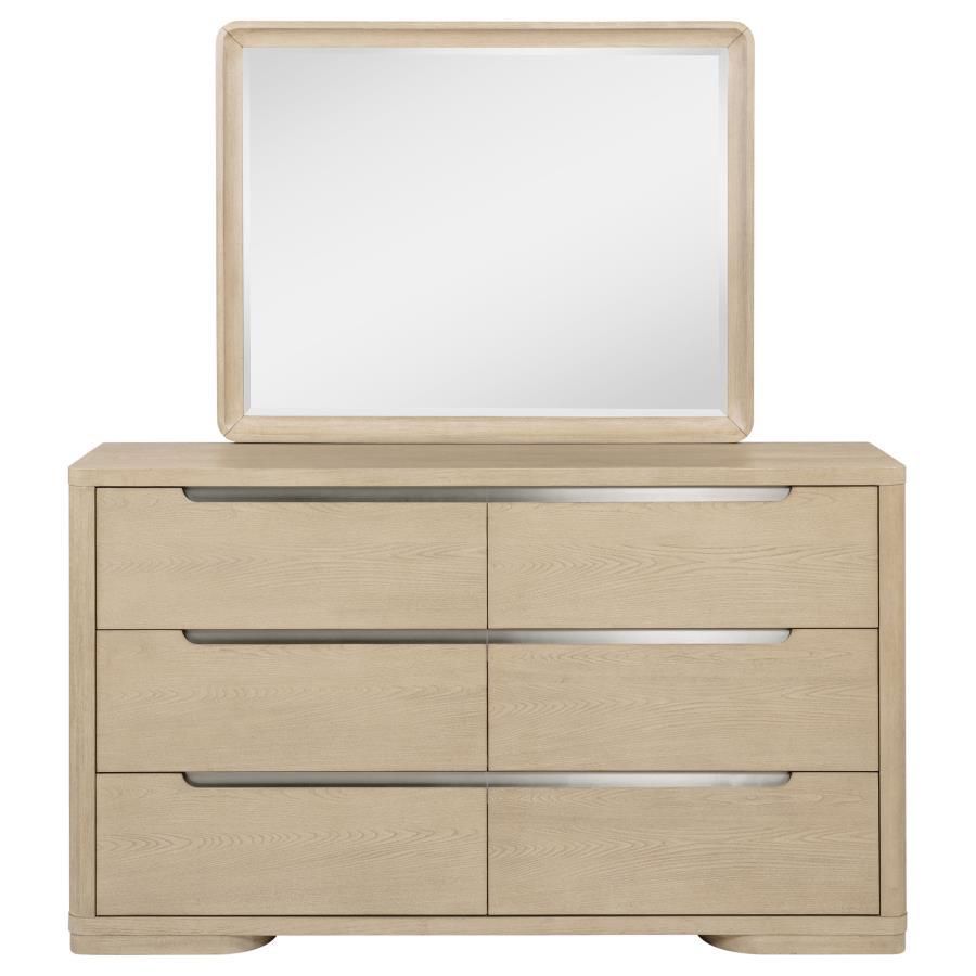 Ladera 6-drawer Bedroom Dresser and Mirror Light Elm - 225083M