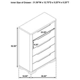 Ladera 5-drawer Bedroom Chest of Drawers Light Elm - 225085