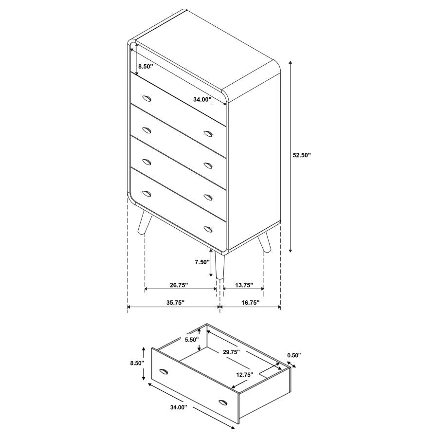 Robyn 5-piece Eastern King Bedroom Set Light Ash - 225091KE-S5