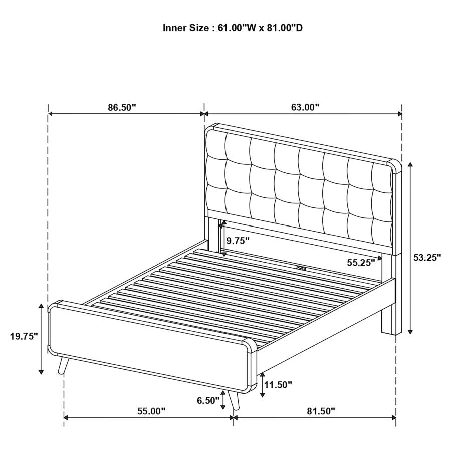 Robyn Wood Queen Platform Bed Light Ash - 225091Q