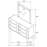 Robyn 6-drawer Bedroom Dresser and Mirror Light Ash - 225093M