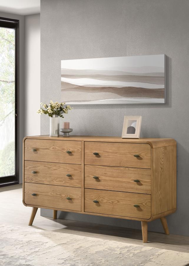 Robyn 6-drawer Bedroom Dresser Light Ash - 225093