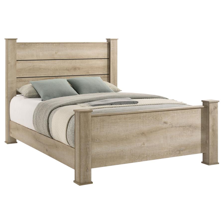 Oakglen 55-inch California King Panel Bed Weathered Oak - 225101KW