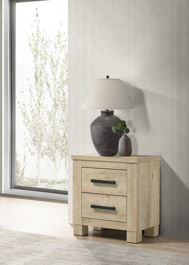 Oakglen 2-drawer Nightstand Bedside Table Weathered Oak - 225102