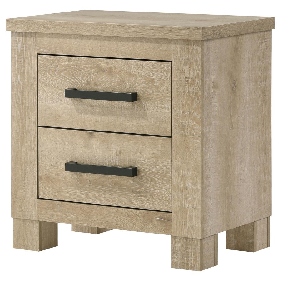 Oakglen 2-drawer Nightstand Bedside Table Weathered Oak - 225102