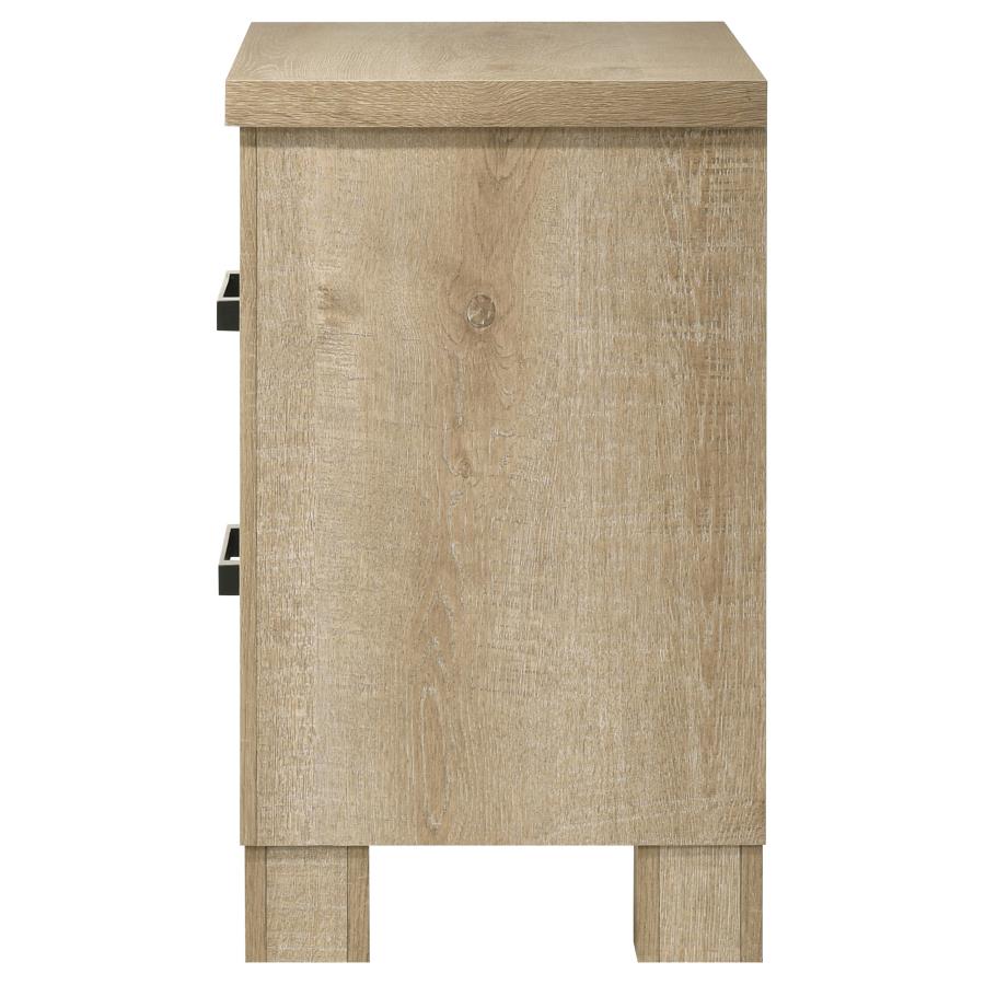 Oakglen 2-drawer Nightstand Bedside Table Weathered Oak - 225102