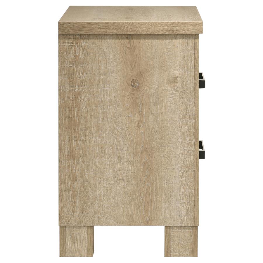 Oakglen 2-drawer Nightstand Bedside Table Weathered Oak - 225102