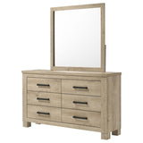 Oakglen 6-drawer Bedroom Dresser and Mirror Weathered Oak - 225103M