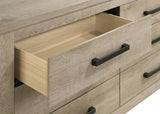 Oakglen 6-drawer Bedroom Dresser and Mirror Weathered Oak - 225103M