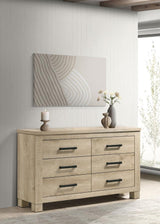 Oakglen 6-drawer Bedroom Dresser Weathered Oak - 225103