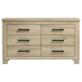 Oakglen 6-drawer Bedroom Dresser Weathered Oak - 225103
