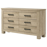 Oakglen 6-drawer Bedroom Dresser Weathered Oak - 225103