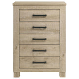 Oakglen 5-drawer Bedroom Chest of Drawers Weathered Oak - 225105