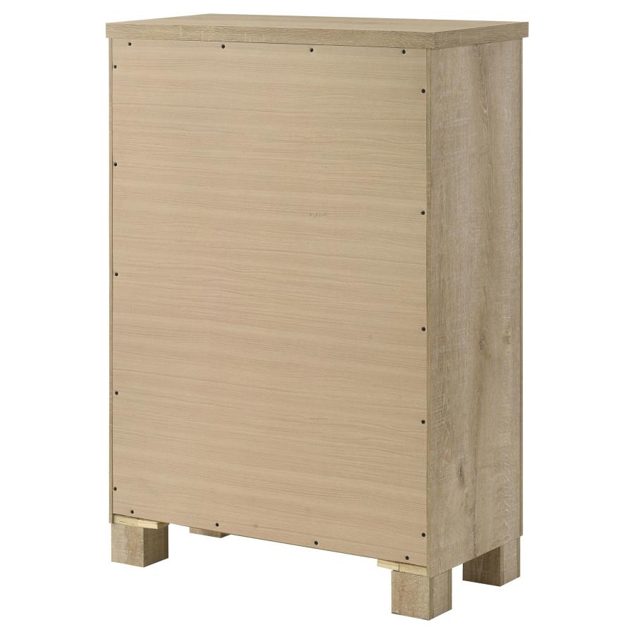 Oakglen 5-drawer Bedroom Chest of Drawers Weathered Oak - 225105