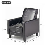 Upholstered Push Back Recliner Chair For Living Room