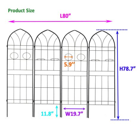 Metal Garden Trellis Rustproof Trellis For Climbing Plant, Outdoor Flower Support