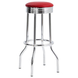 Retro Upholstered Metal Swivel Bar Stool Red (Set of 2) - 2299R