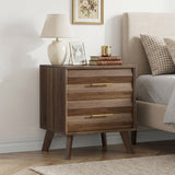 Medieval Double Drawer Bedside Table