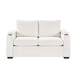 Pull Out Sofa Bed Loveseat With Twin Mattress, Cup Holders And Arm Storage