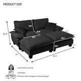 Modular Sectional Sofa With Movable Ottoman & Pillows