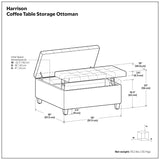 Harrison - Coffee Table Storage Ottoman Lift Top - Stone Gray