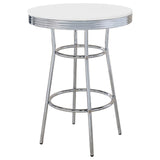 Retro 3-piece Round 1950s Bistro Pub Bar Table Set White - 2300-S3