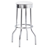 Retro 3-piece Round 1950s Bistro Pub Bar Table Set White - 2300-S3