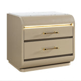 Gigi - Nightstand With LED Lighting For Bedroom Storage - Gold
