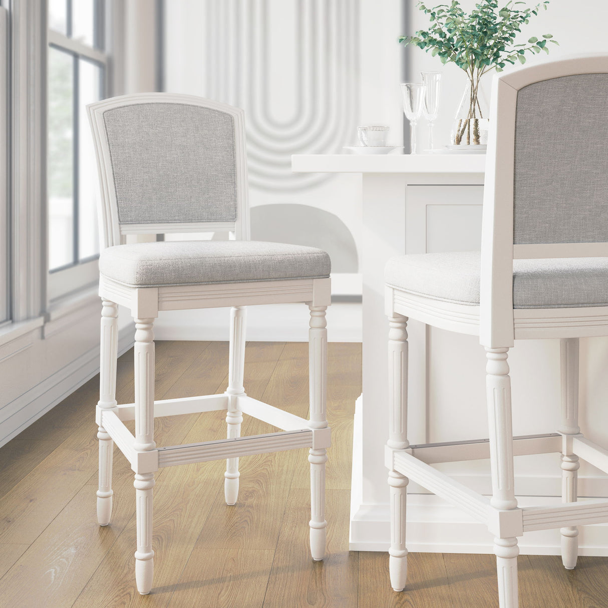 Stool With Upholstered Seat And Back