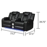 Benz - LED & Power Recliner With Adjustable Headrests And Ambient LED Lighting
