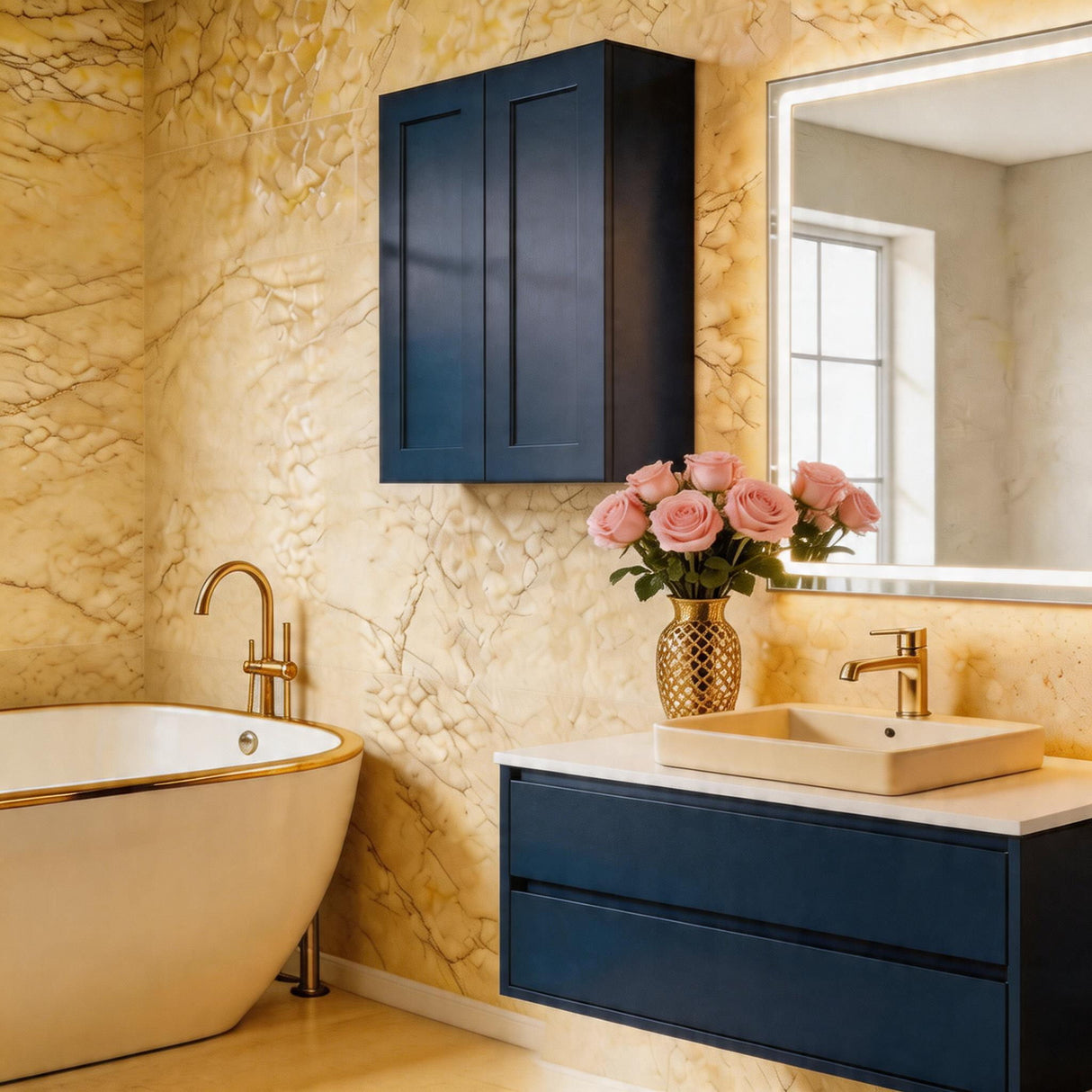 Shaker Wall Cabinet With Soft Close Hinges, Adjustable Shelves, Double Door