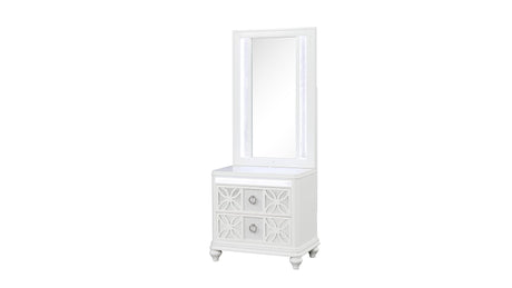 Abigale - Nightstand Top Mirror With LED Lighting (Only Mirror Top) - White