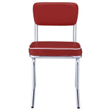 Retro Upholstered Dining Side Chair Red (Set of 2) - 2450R