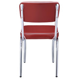 Retro Upholstered Dining Side Chair Red (Set of 2) - 2450R