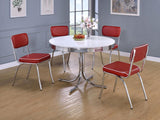 Retro Upholstered Dining Side Chair Red (Set of 2) - 2450R