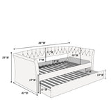 Daybed With Trundle Button Tufted Slat Included - Charcoal