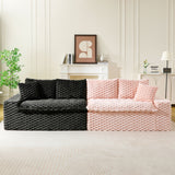 Multifunctional Sofa Pink Black, Fits 4 People