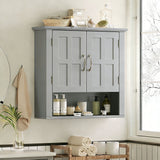 Multi Functional Wall Mounted Cabinet With Adjustable Shelves For Bathroom