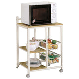 Kelvin 2-shelf Mobile Kitchen Cart Natural Brown and White - 2506
