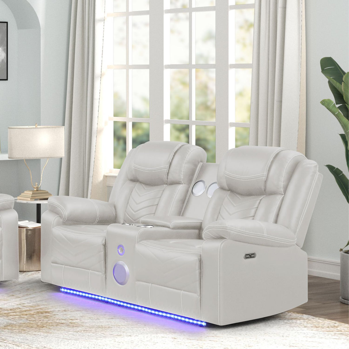 Challenger - LED Power Recliner Loveseat