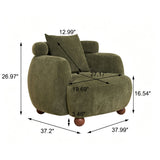 Clubchair, Bucket Chair, Decorative Sofa With Pillow, For Living Roon - Olive Green